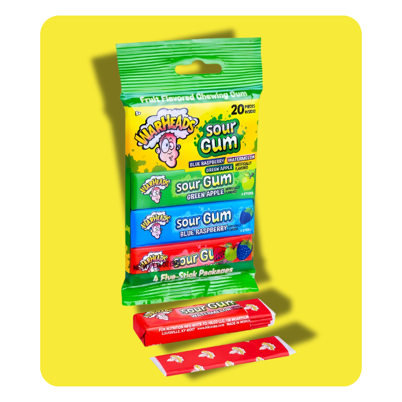 Warheads® Sour Gum 4 pack, 1.76 oz. | Snyder's Candy